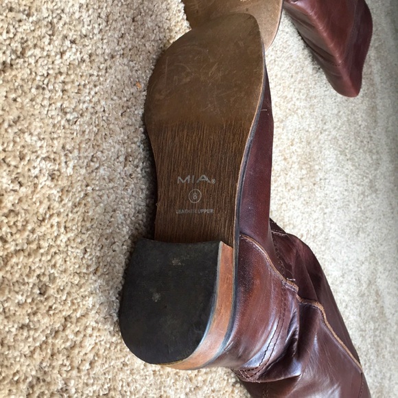 Riding style leather brown boots - Picture 6 of 7